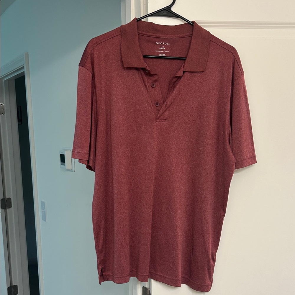 George Men's Burgundy Polo Shirt